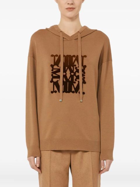 Max Mara velvet-logo hoodie - Brown - zdjęcie produktu nr 1