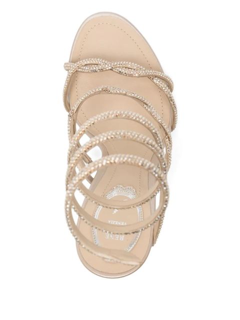 René Caovilla 110mm spiral-embellished sandals - Neutrals