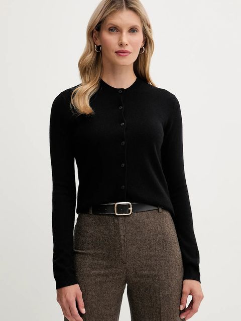 United Colors of Benetton kardigan z dodatkiem wełny damski kolor czarny lekki 102HD502B - zdjęcie produktu nr 1