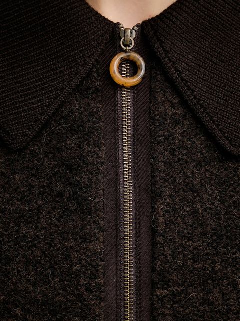 Sessun kurtka z dodatkiem wełny kolor brązowy przejściowa 25112012