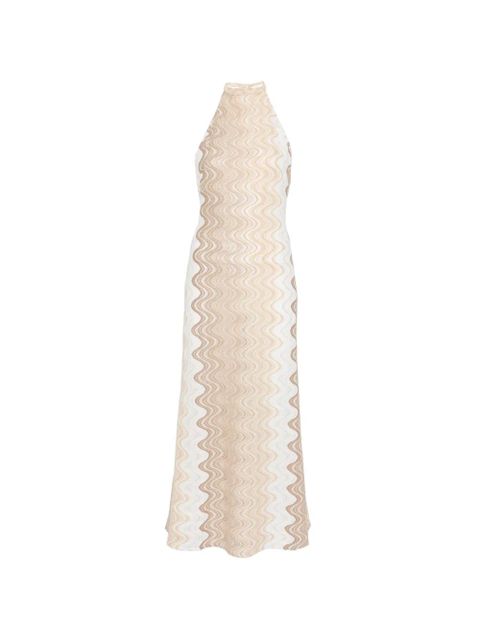 MC2 Saint Barth chevron-knit halterneck dress - Neutrals - zdjęcie produktu nr 1
