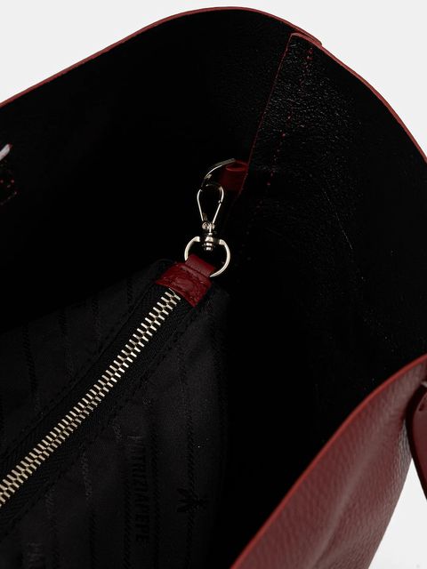 Patrizia Pepe torebka skórzana kolor bordowy 2B0130 L148