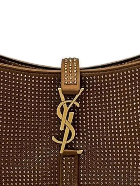 Saint Laurent embellished logo shoulder bag - Brown