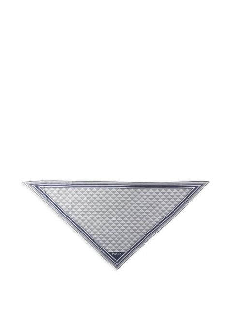Prada printed silk scarf - Blue - zdjęcie produktu nr 1