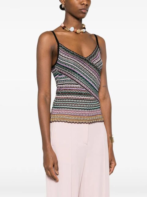 Missoni striped wrap tank top - Purple