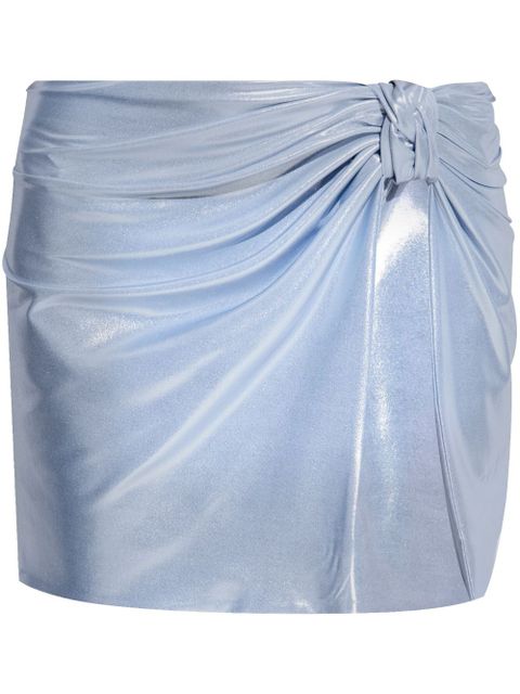 MISBHV metallic-finish mini skirt - Blue
