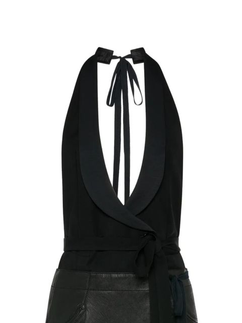 Maison Margiela halterneck patchwork wool midi dress - Black - zdjęcie produktu nr 2