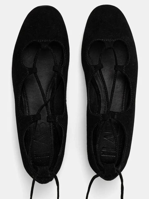 Answear.LAB baleriny zamszowe kolor czarny