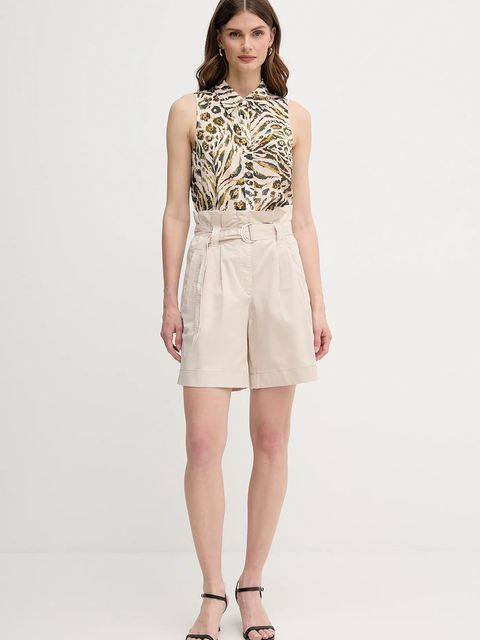 Marc Aurel szorty damskie kolor beżowy gładkie high waist 1862-2300-93419 - zdjęcie produktu nr 2