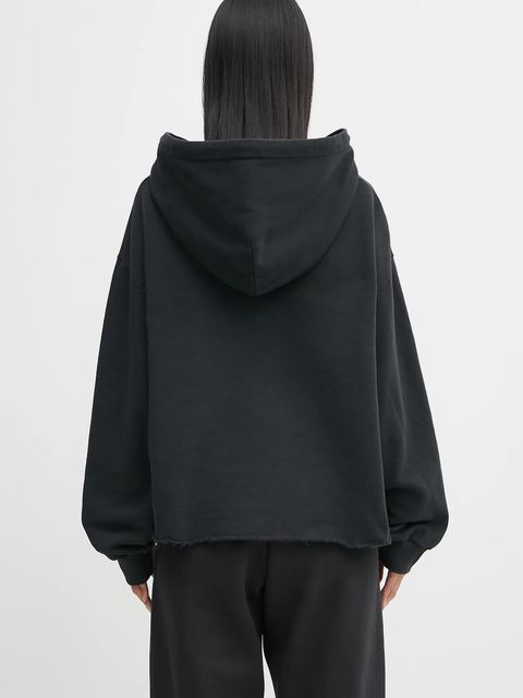 MM6 Maison Margiela bluza bawełniana damska kolor czarny z kapturem gładka S62GU0142.M25024.899