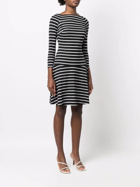 Lauren Ralph Lauren stripe-print mini dress - Black