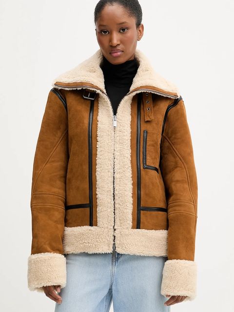 Iceberg kurtka zamszowa kolor brązowy przejściowa oversize ZO20 6807 - zdjęcie produktu nr 1