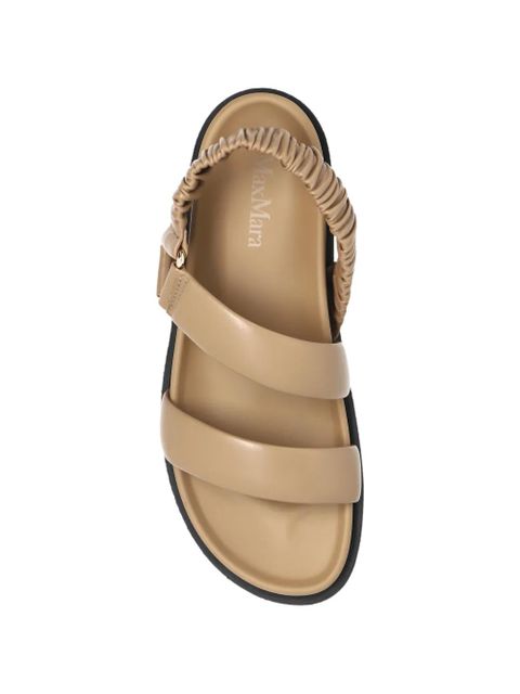 Max Mara leather slingback sandals - Neutrals