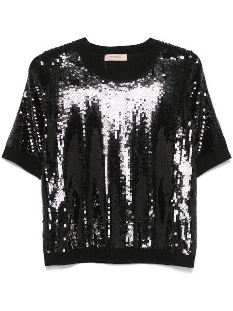 TWINSET sequinned top - Black - zdjęcie produktu nr 1