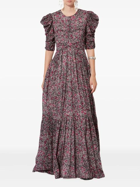 MARANT ÉTOILE Sichellia puff-sleeve maxi dress - Black - zdjęcie produktu nr 2