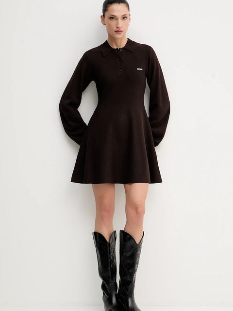 Rotate sukienka kolor brązowy mini rozkloszowana 1154881667 - zdjęcie produktu nr 2