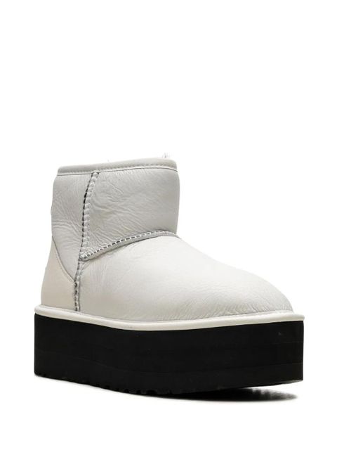 UGG Classic Mini Platform leather boots - White