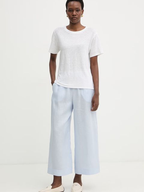 Weekend Max Mara t-shirt damski z lnem PELOTA - zdjęcie produktu nr 1