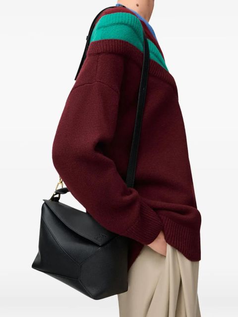 LOEWE small Puzzle Edge leather tote bag - Black - zdjęcie produktu nr 2