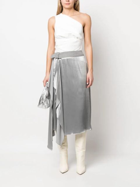FENDI satin-finish midi skirt - Silver - zdjęcie produktu nr 2