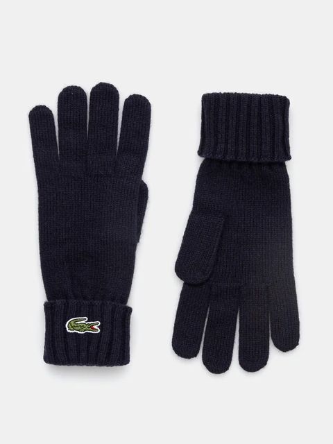 Lacoste rękawiczki wełniane kolor granatowy RV0452 - zdjęcie produktu nr 1