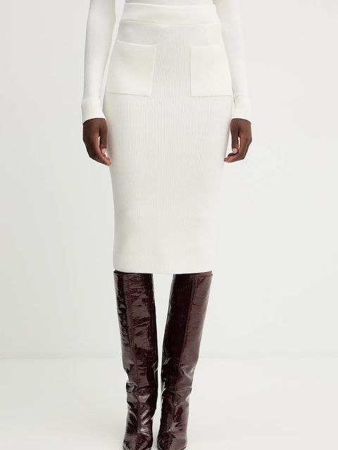 Guess spódnica HARLEY kolor beżowy midi prosta W5BD94 Z0572 - zdjęcie produktu nr 1