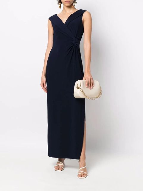 Lauren Ralph Lauren sleeveless pinched-waist maxi dress - Blue - zdjęcie produktu nr 2