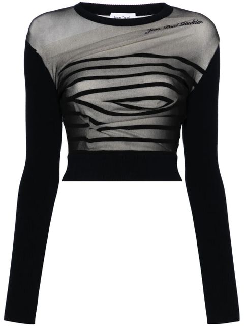 Jean Paul Gaultier Marinère layered cropped jumper - Black - zdjęcie produktu nr 1