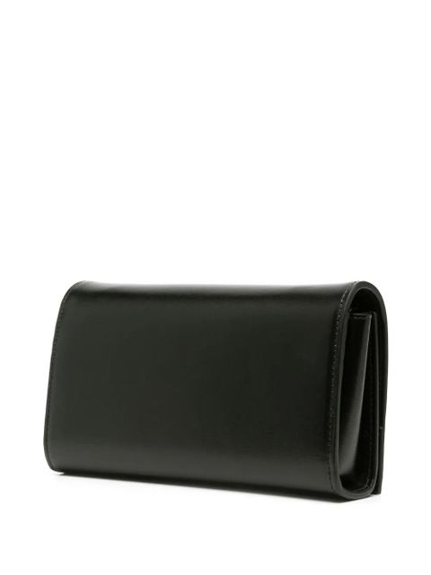 Jil Sander logo-debossed leather shoulder bag - Black