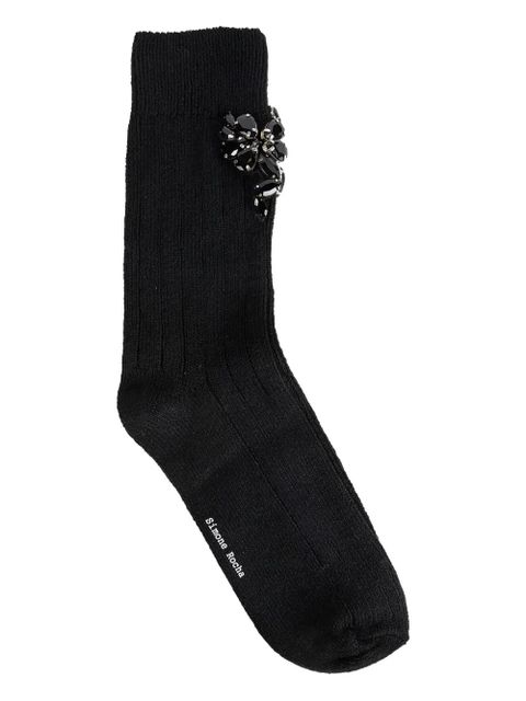 Simone Rocha crystal-rose ankle sock - Grey - zdjęcie produktu nr 1