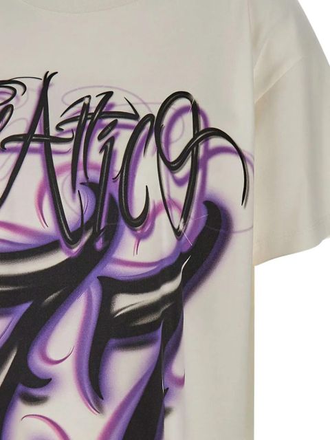 The Attico logo-print T-shirt - Neutrals