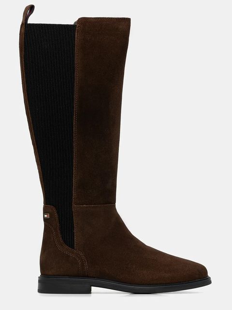 Tommy Hilfiger kozaki zamszowe FLAG SUEDE LONG BOOT - zdjęcie produktu nr 1