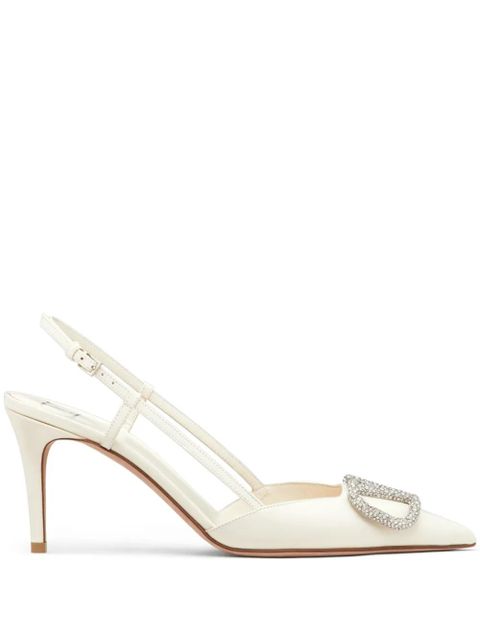 Valentino Garavani 80mm VLogo Signature slingback pumps - White - zdjęcie produktu nr 1