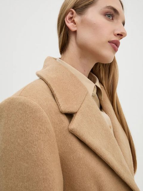 2NDDAY płaszcz z domieszką wełny Miguel kolor beżowy przejściowy 2245110123