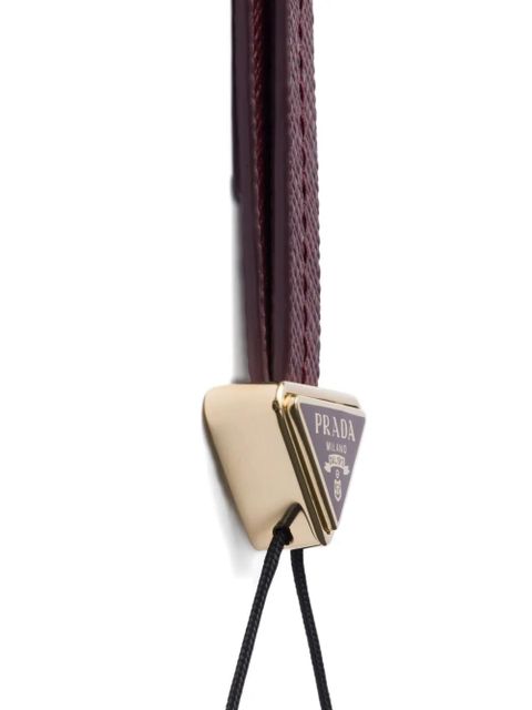 Prada triangle-logo leather phone strap - Red - zdjęcie produktu nr 2
