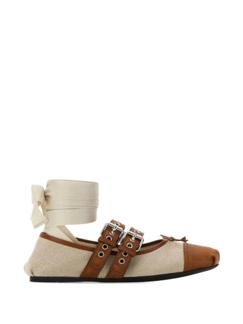 Miu Miu buckle-strap ballet flats - Neutrals - zdjęcie produktu nr 1