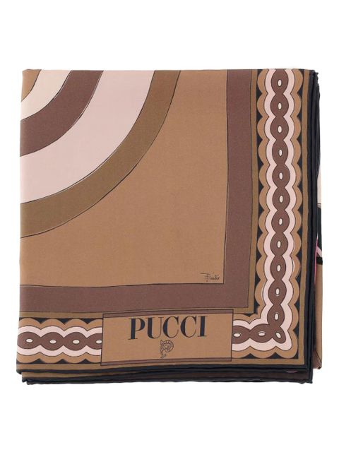 PUCCI graphic-print square scarf - Brown