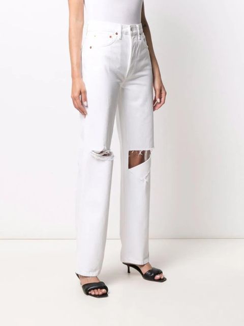 RE/DONE Pipe high-waist straight jeans - White