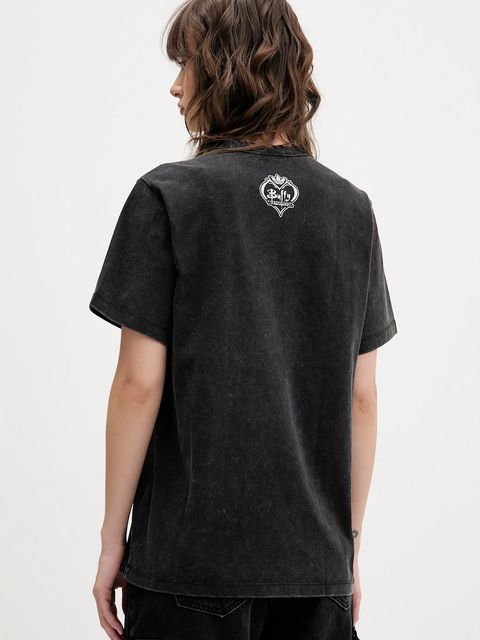 adidas Originals t-shirt bawełniany Buffy Tee damski kolor czarny wzorzysty JX1278