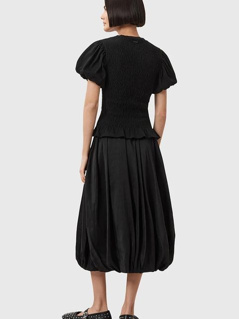 AllSaints spódnica NIA kolor czarny midi rozkloszowana W001RD