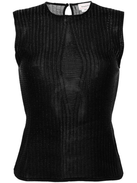 Alexander McQueen metallic-threading knitted tank top - Black - zdjęcie produktu nr 1