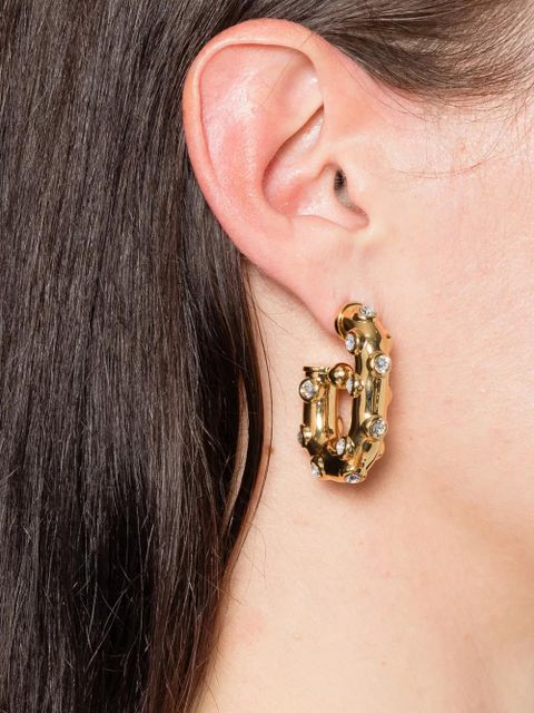 Rabanne crystal chunky hoop earrings - Gold - zdjęcie produktu nr 2