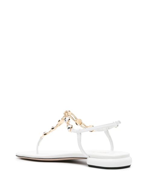Miu Miu rhinestone-embellished thong sandals - White