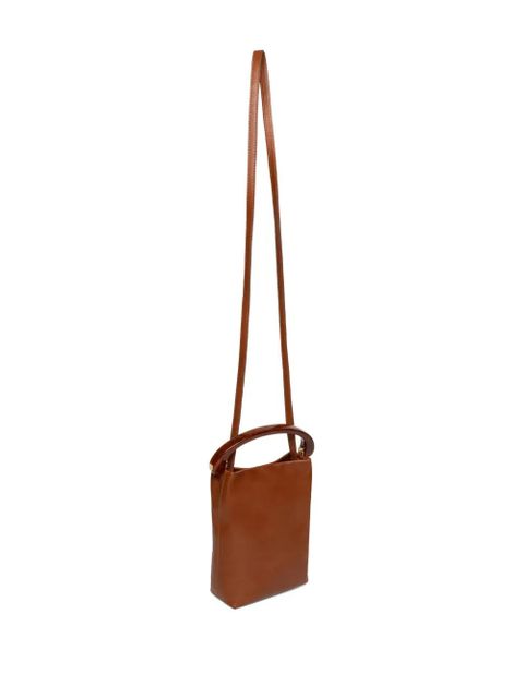 DRIES VAN NOTEN leather top-handle mini bag - Brown