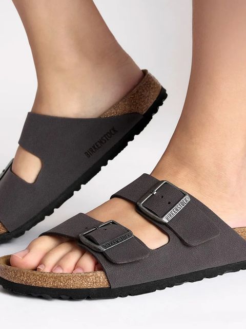 Birkenstock klapki Arizona Birkibuc kolor brązowy 1029134