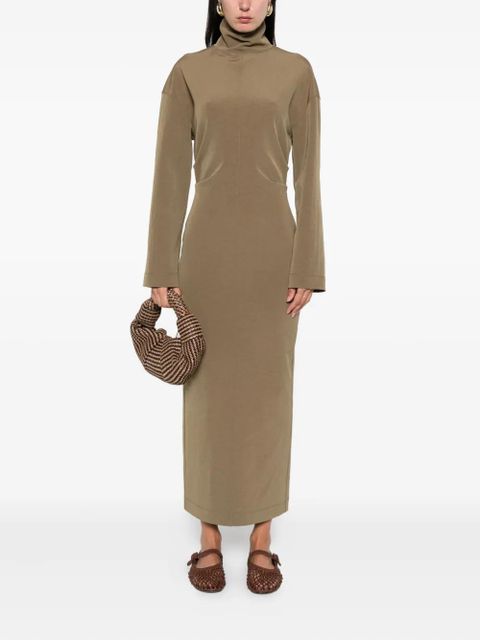 Nanushka Jamson draped turtleneck midi dress - Green