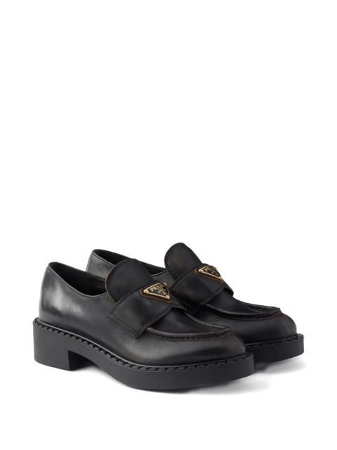 Prada logo-triangle loafers - Black - zdjęcie produktu nr 2