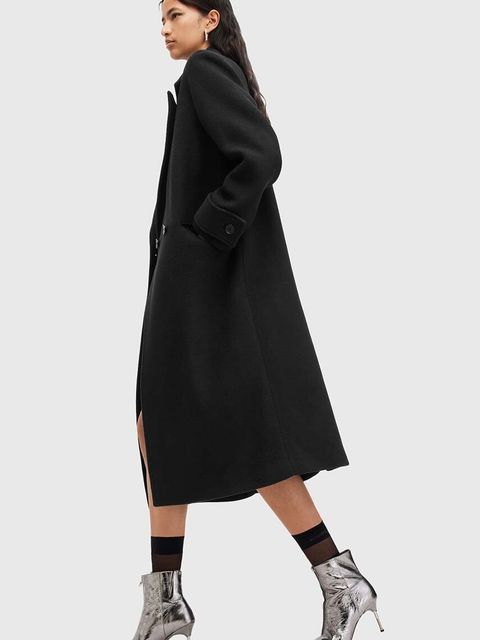 AllSaints płaszcz z domieszką wełny MABEL COAT