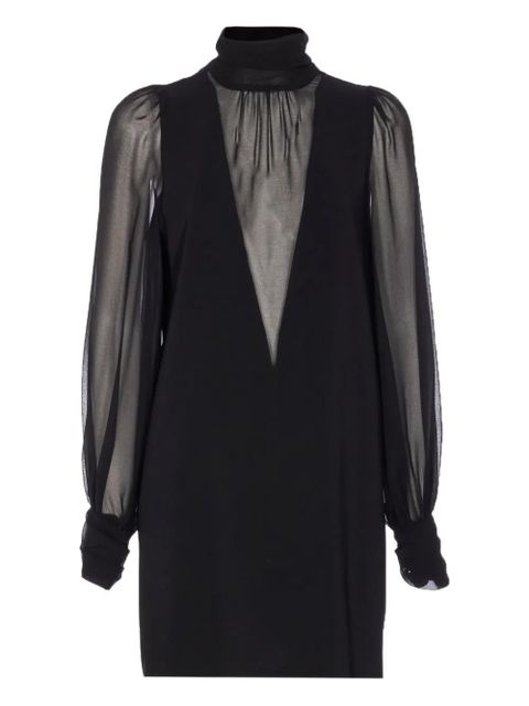PINKO high-neck sheer-sleeve mini dress - Black - zdjęcie produktu nr 1