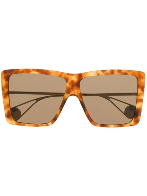 Gucci Eyewear oversized square frame sunglasses - Brown - zdjęcie produktu nr 1